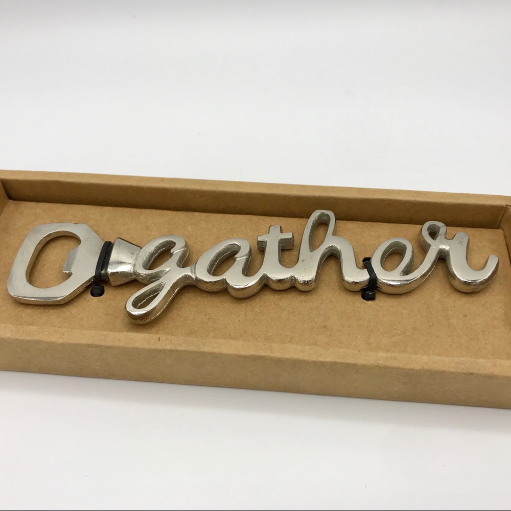 “Gather” Bottle Opener. Silver